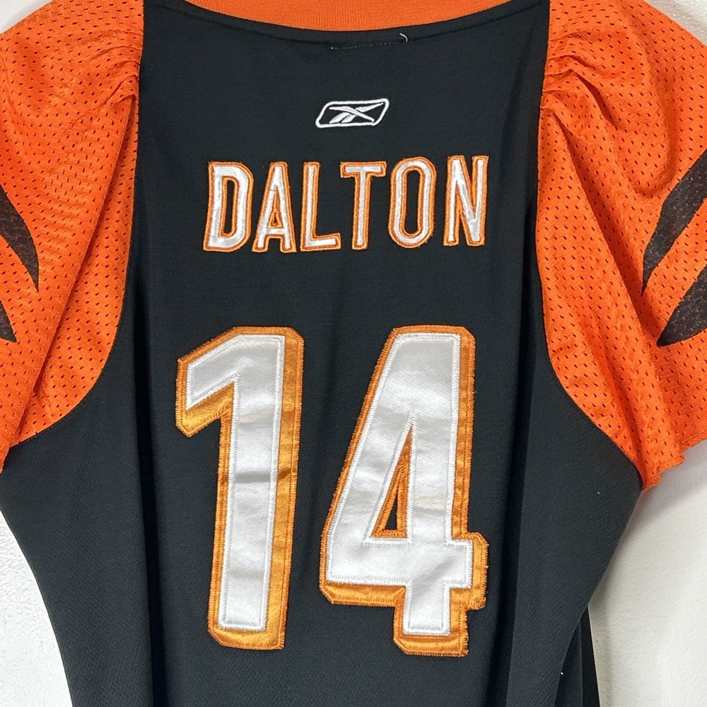 NFL‎ Cincinnati Bengals BLING LACE UP JERSEY SHIRT WOMEN'S Large #14 Dalton - Picture 10 of 11